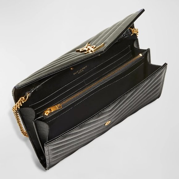 Saint Laurent Monogramme Large YSL Grain de Poudre Wallet on Chain - Picture 4 of 5